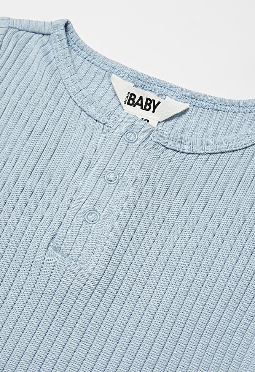Cotton On - 2 pack short sleeve button bubbysuit - blue/green