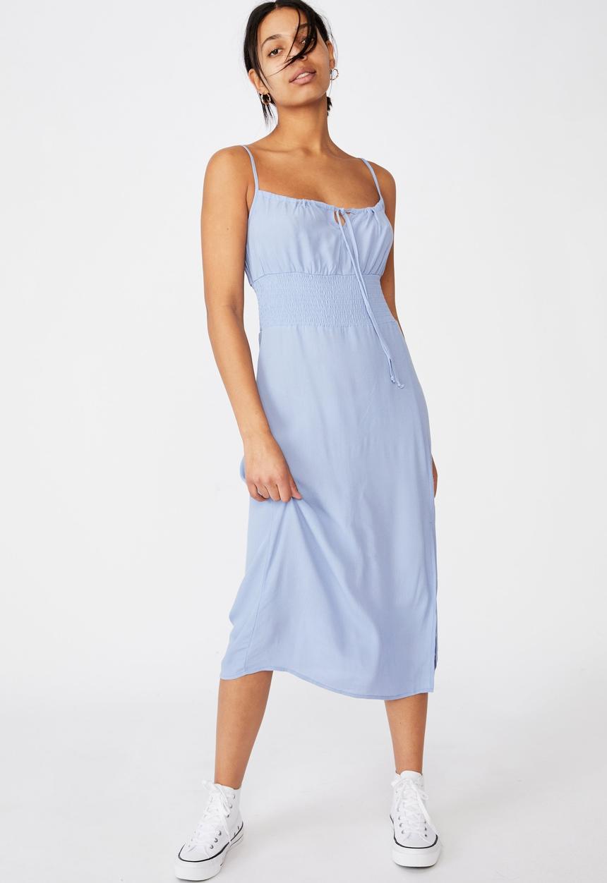 Cotton On - Woven melody strappy midi dress - vintage blue