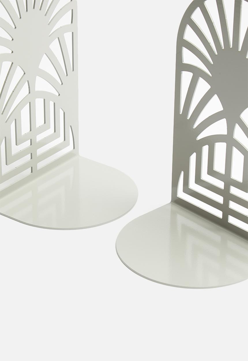 Emerging Creatives - Art deco bookend set of 2 - clay grey