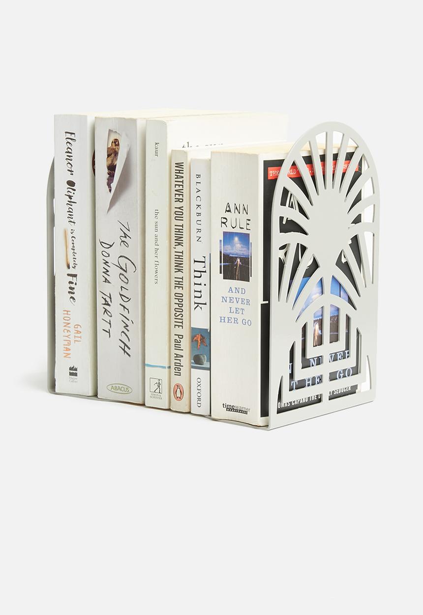 Emerging Creatives - Art deco bookend set of 2 - clay grey