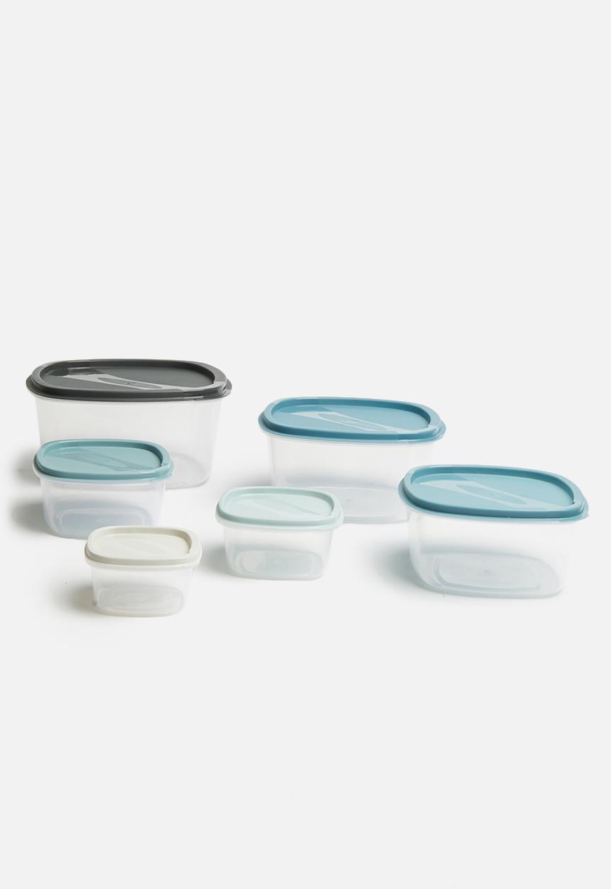 Excellent Houseware - Food storage box set of 6 - blue