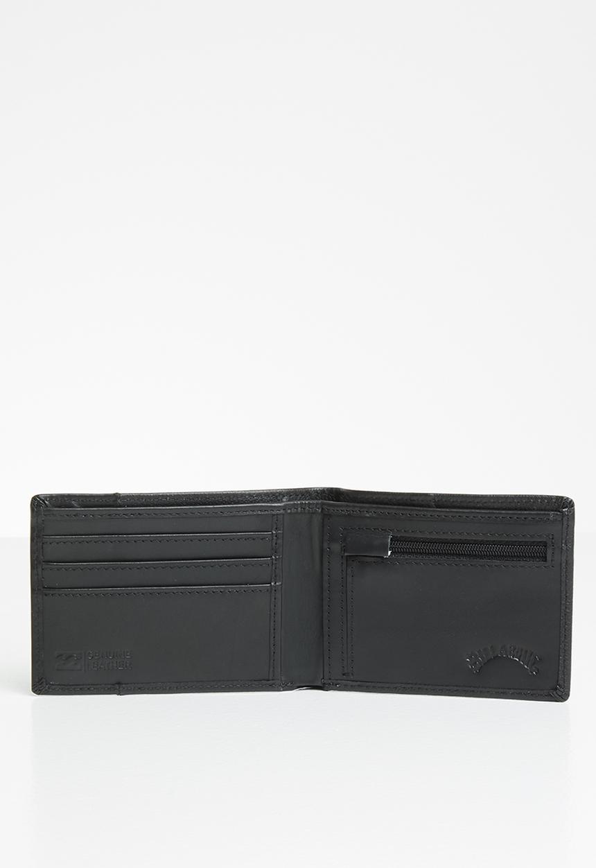 Billabong  - Downtown leather rfid slim line wallet - black