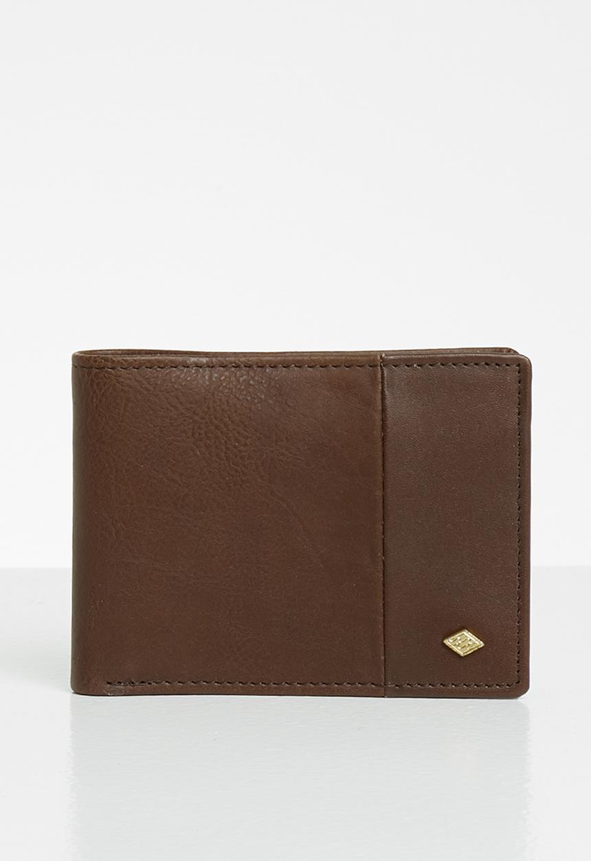 Billabong  - Downtown leather fid slim line wallet - brown