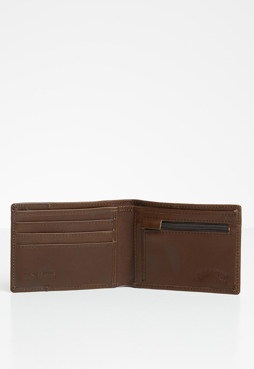 Billabong  - Downtown leather fid slim line wallet - brown