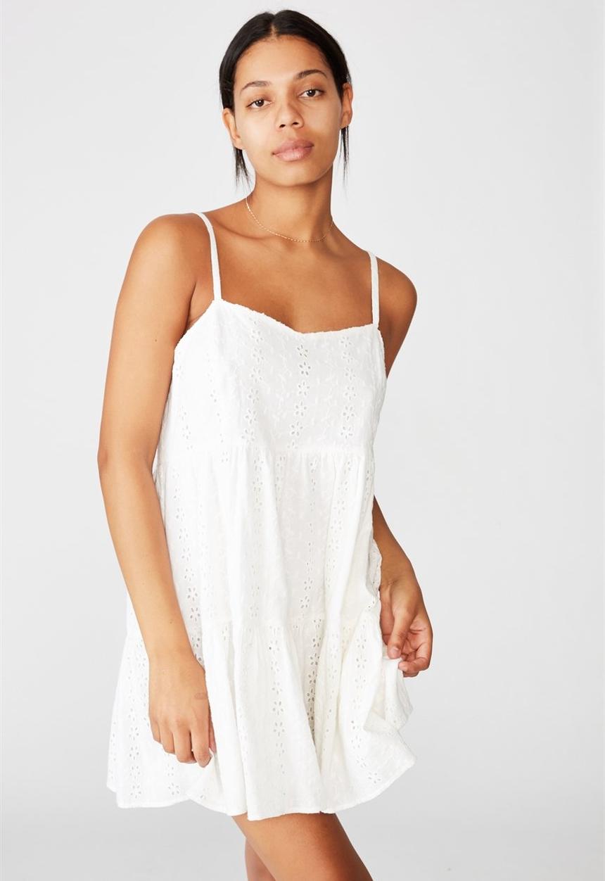 Cotton On - Woven betty tiered mini dress - white
