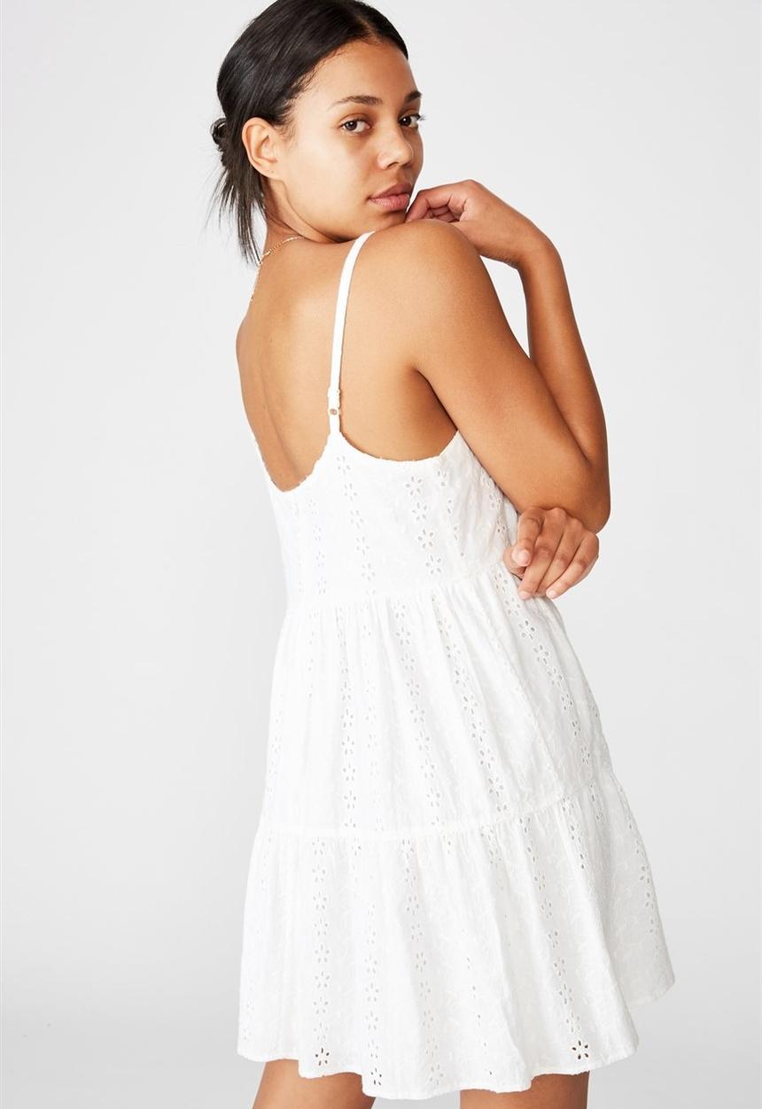 Cotton On - Woven betty tiered mini dress - white