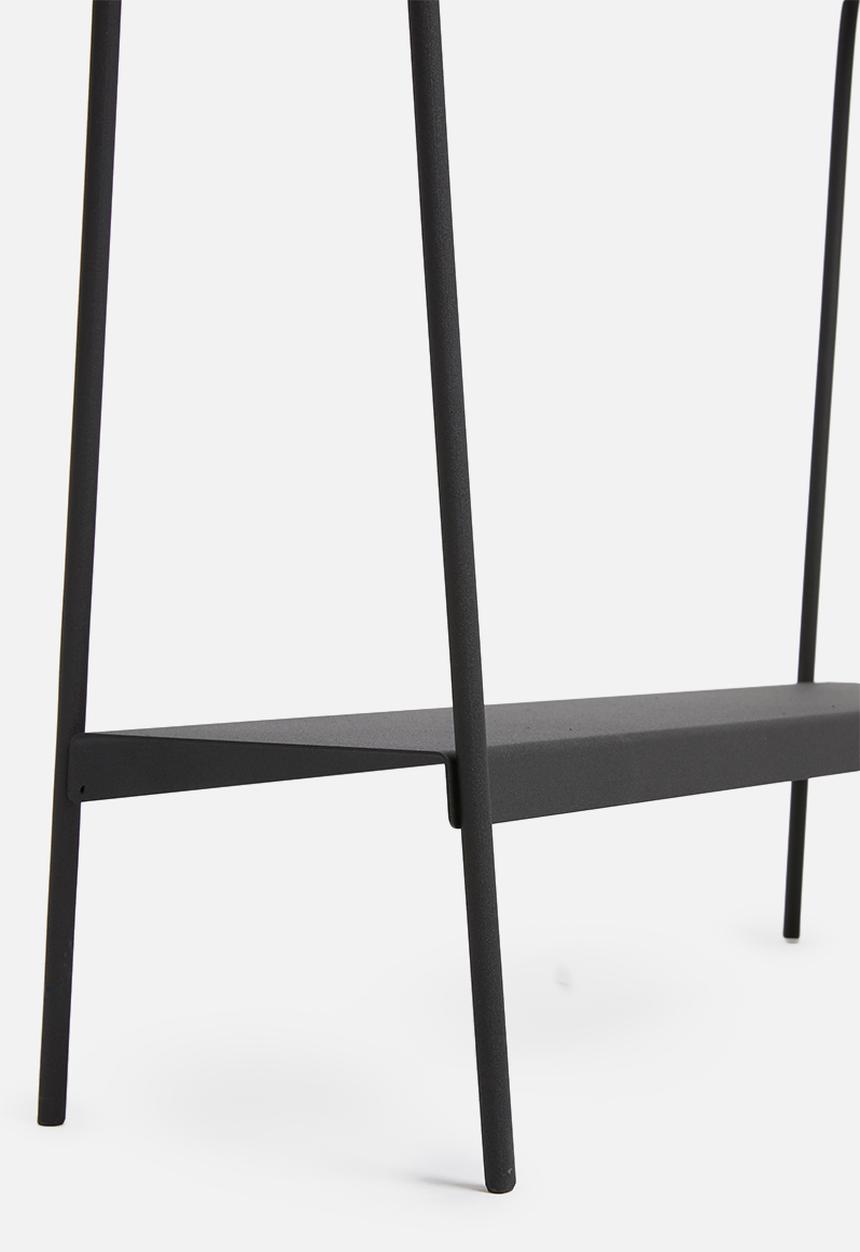Emerging Creatives - Ava barrel planter with shelf - black