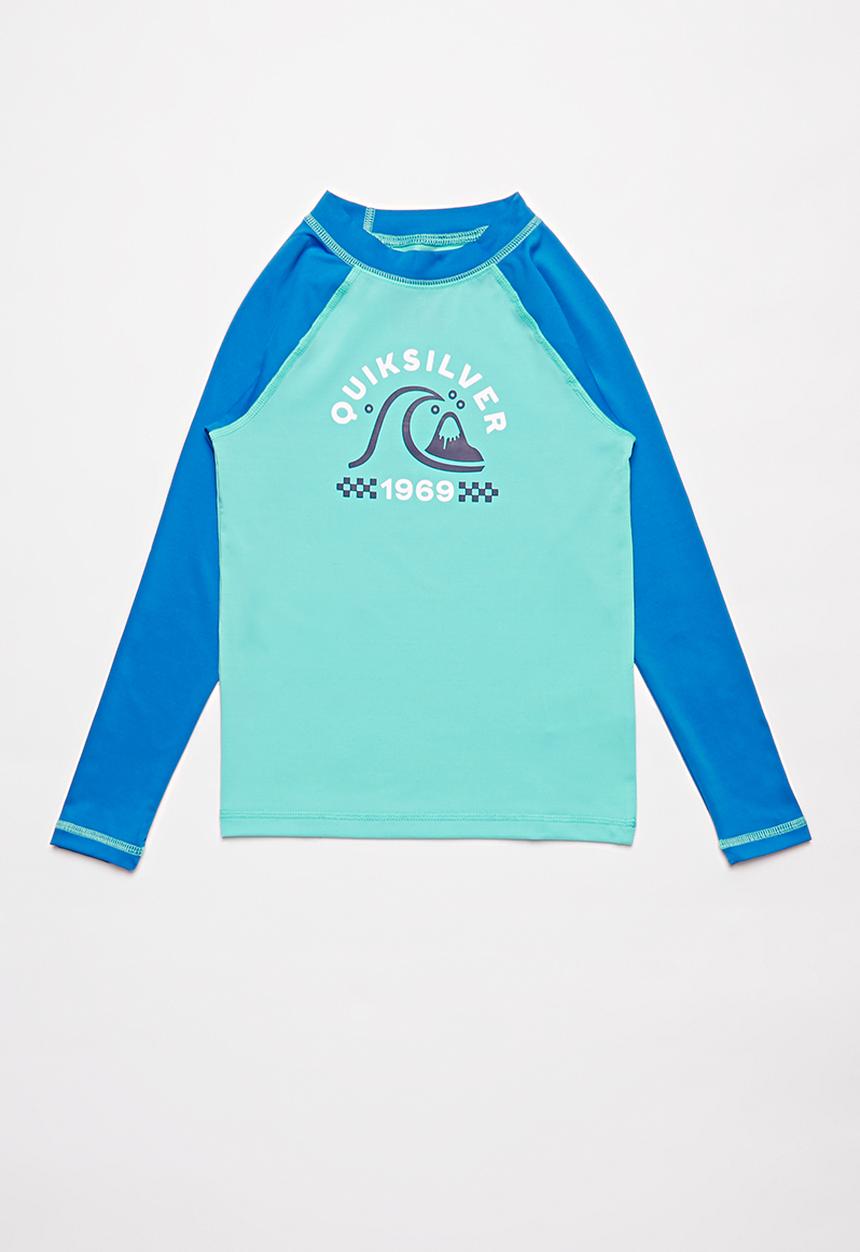 Quiksilver - Tropical bubble long sleeve rash vest - blue