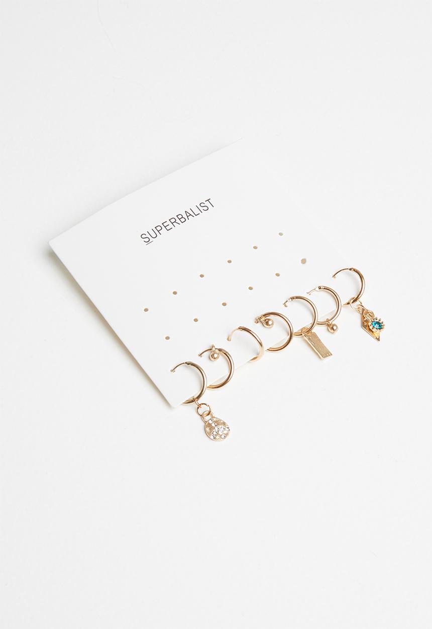 Superbalist - Multi pack hoop earrings-gold