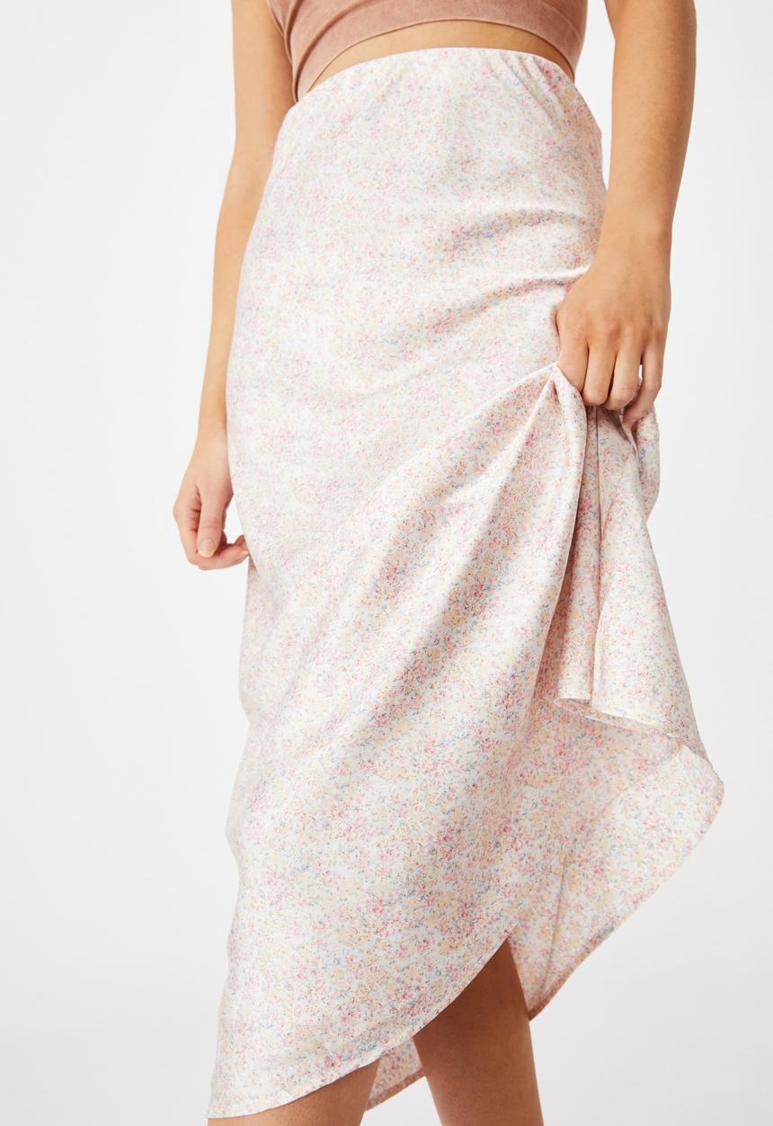 Cotton On - All day slip skirt - becca floral white