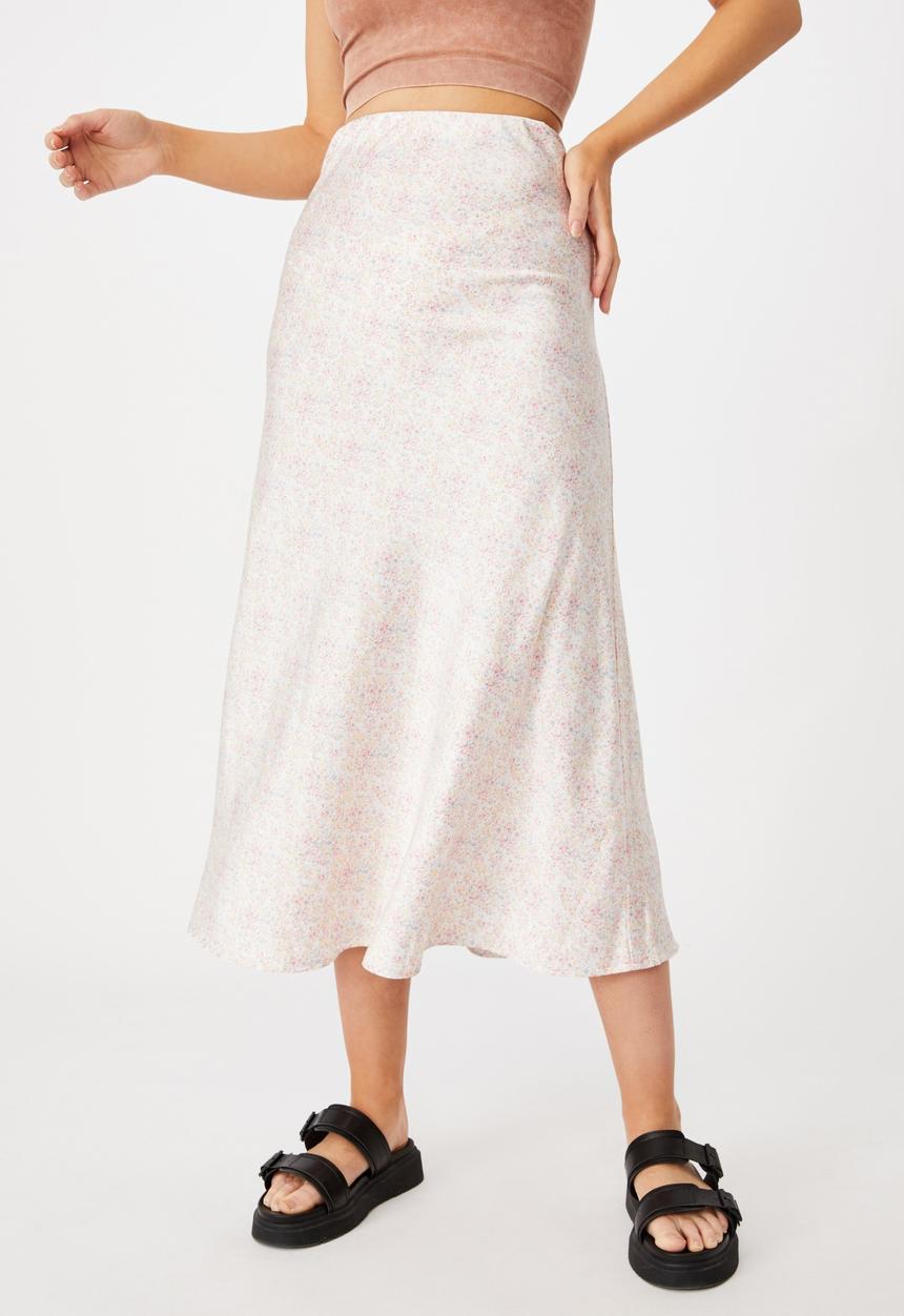 Cotton On - All day slip skirt - becca floral white