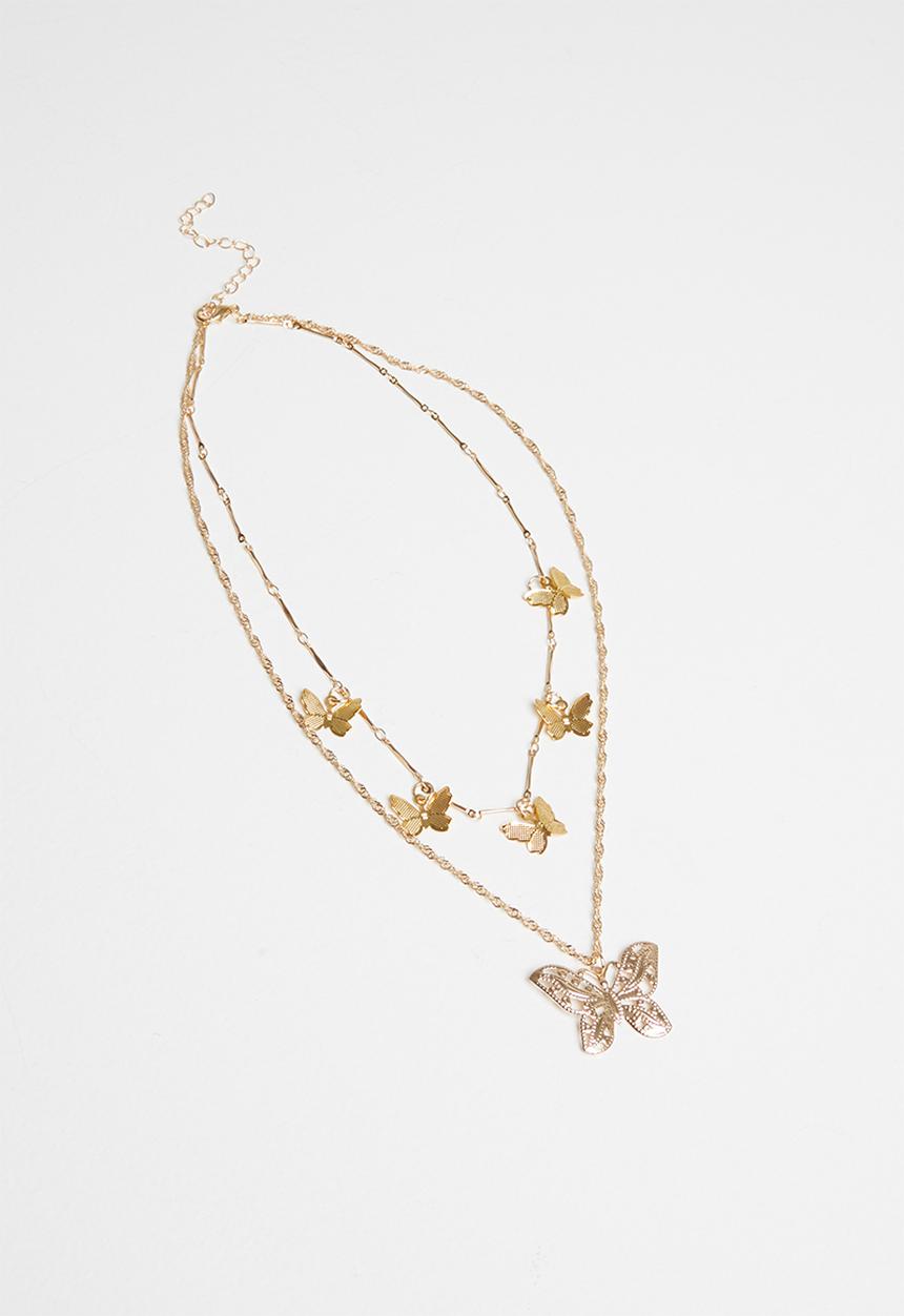 Superbalist - Layered butterfly necklace - gold