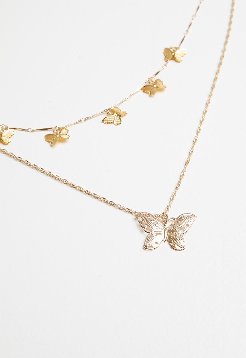 Superbalist - Layered butterfly necklace - gold