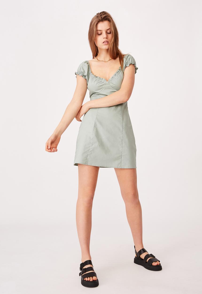 Cotton On - The sweetheart neck mini dress - lush green