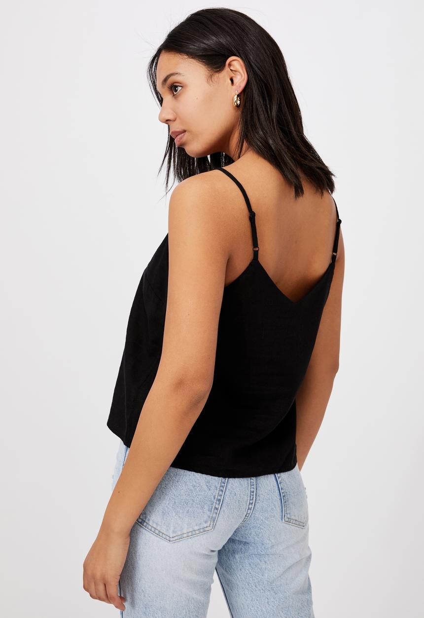 Cotton On - Amy V-neck cami - black