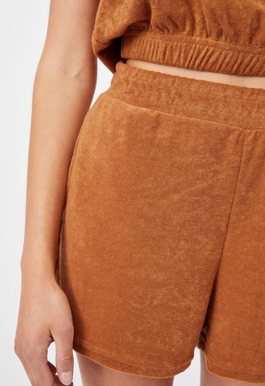 Cotton On - Terry towelling short - golden brown