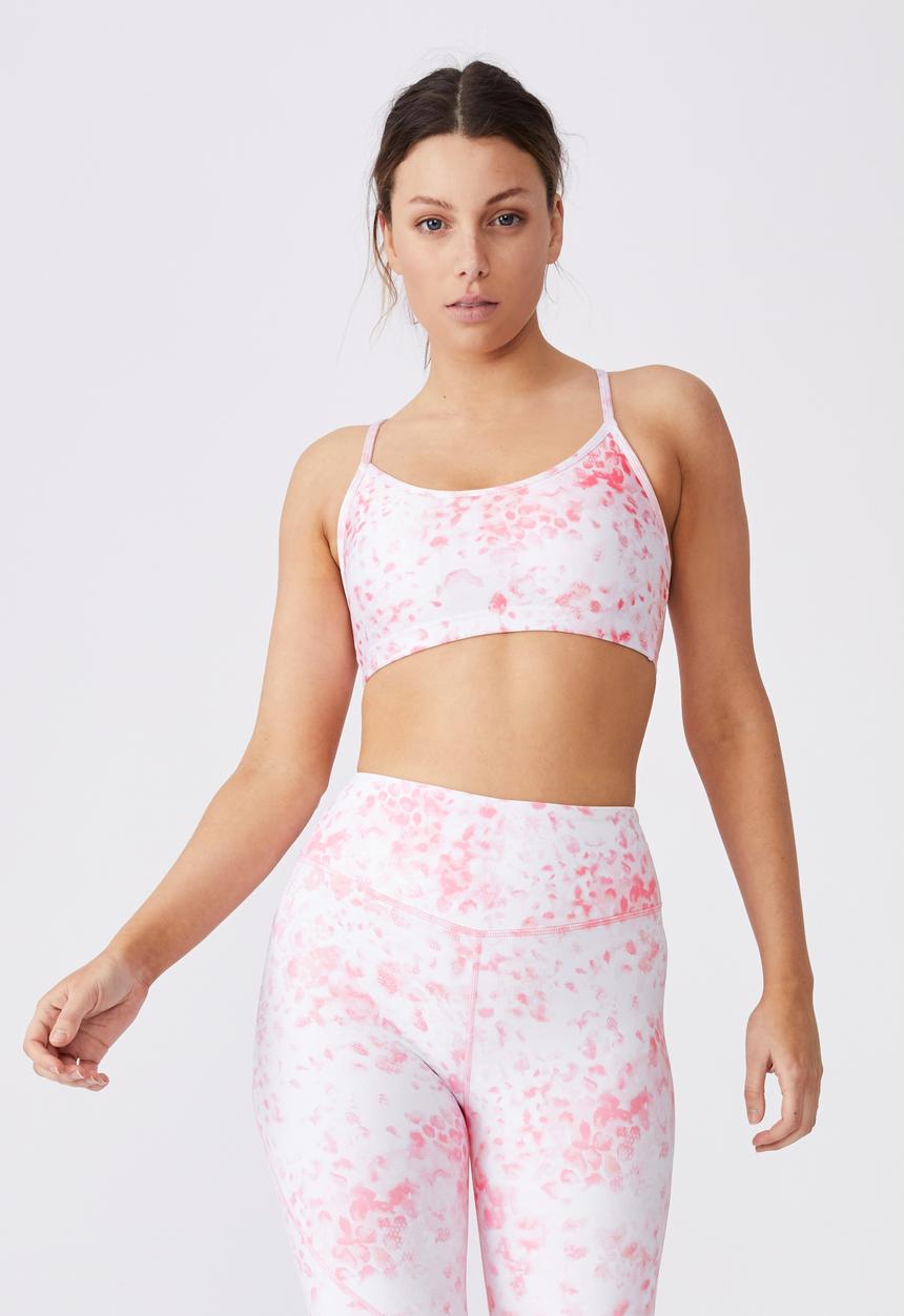 Cotton On - Workout yoga crop - inky reptile pinks