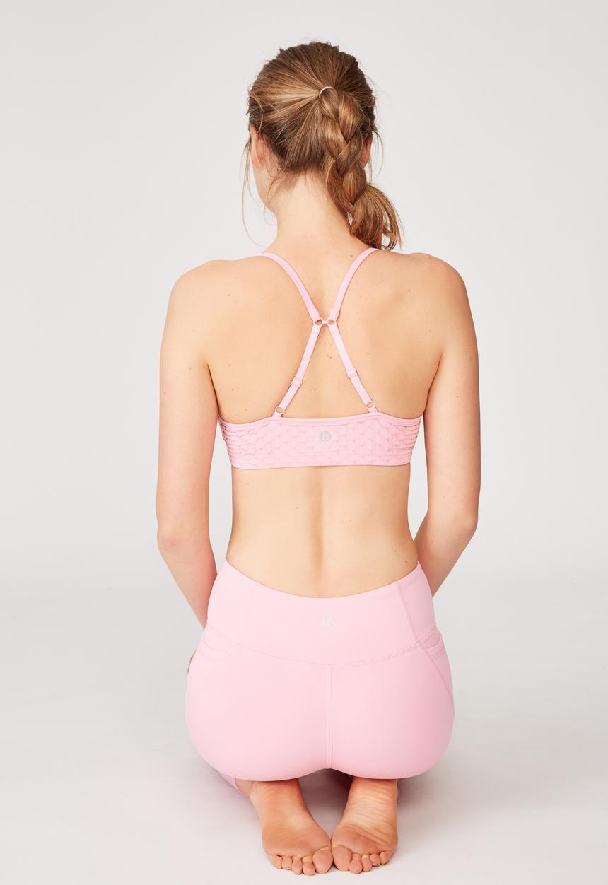 Cotton On - Workout yoga crop - strawberry milkshake texture