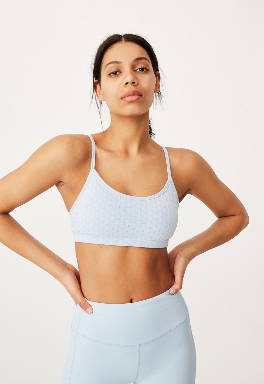 Cotton On - Workout yoga crop - baby blue texture