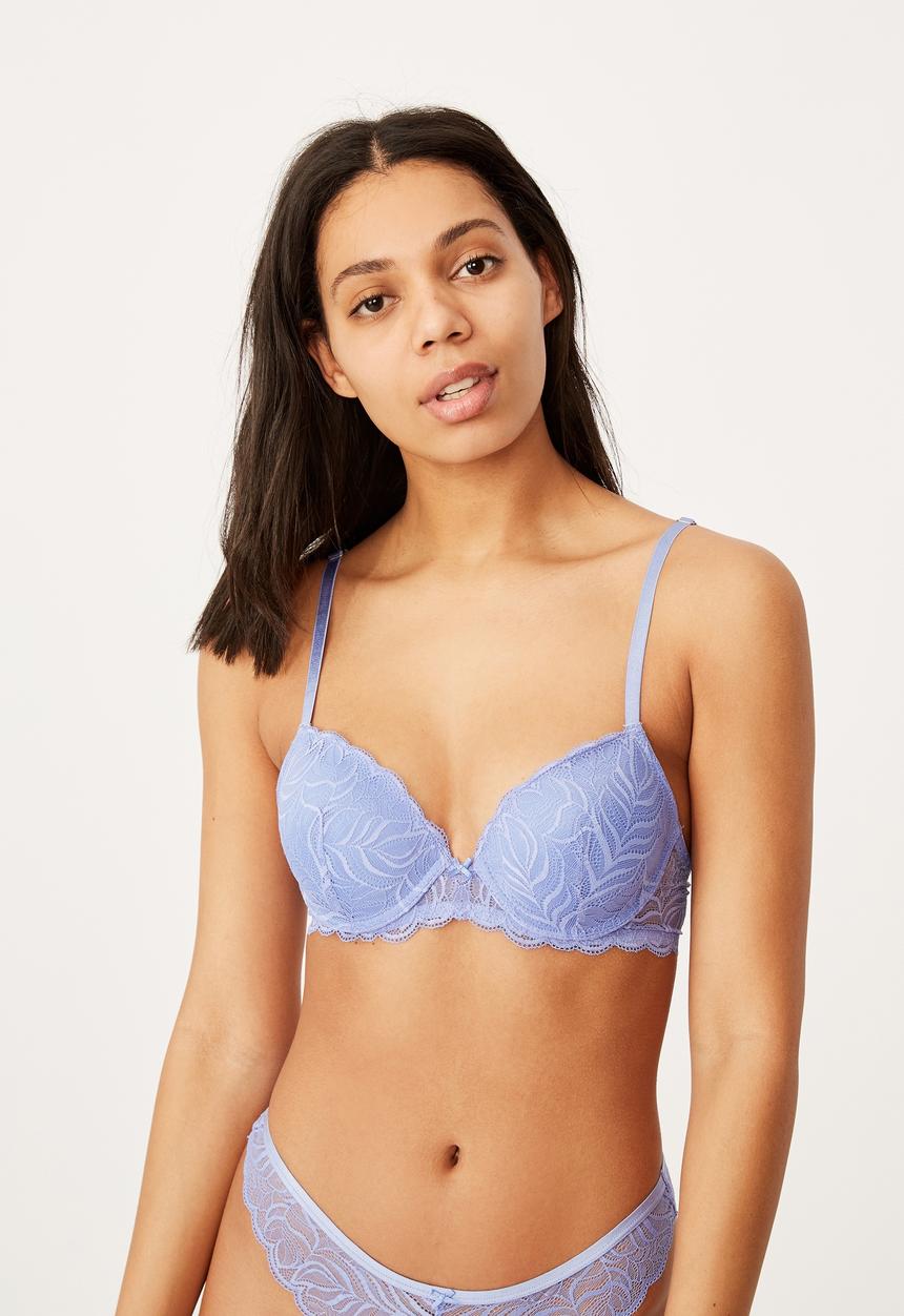 Cotton On - Summer lace contour bra - cornflower lilac