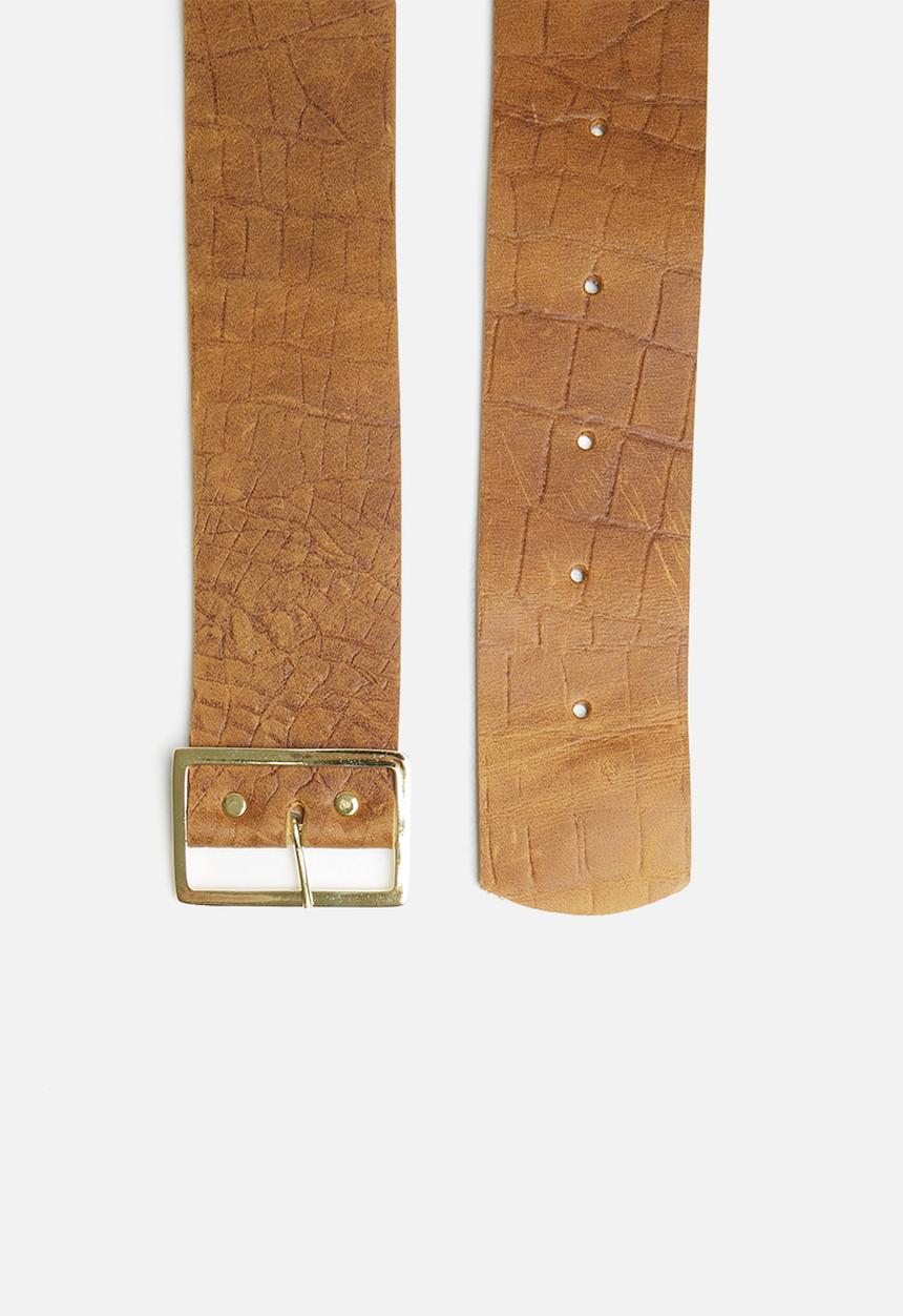 Superbalist - Faux croc waist belt-tan