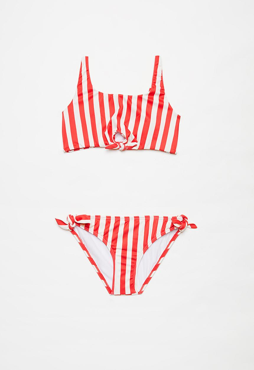 Billabong  - Free babe knotted tank bikini set - red & white