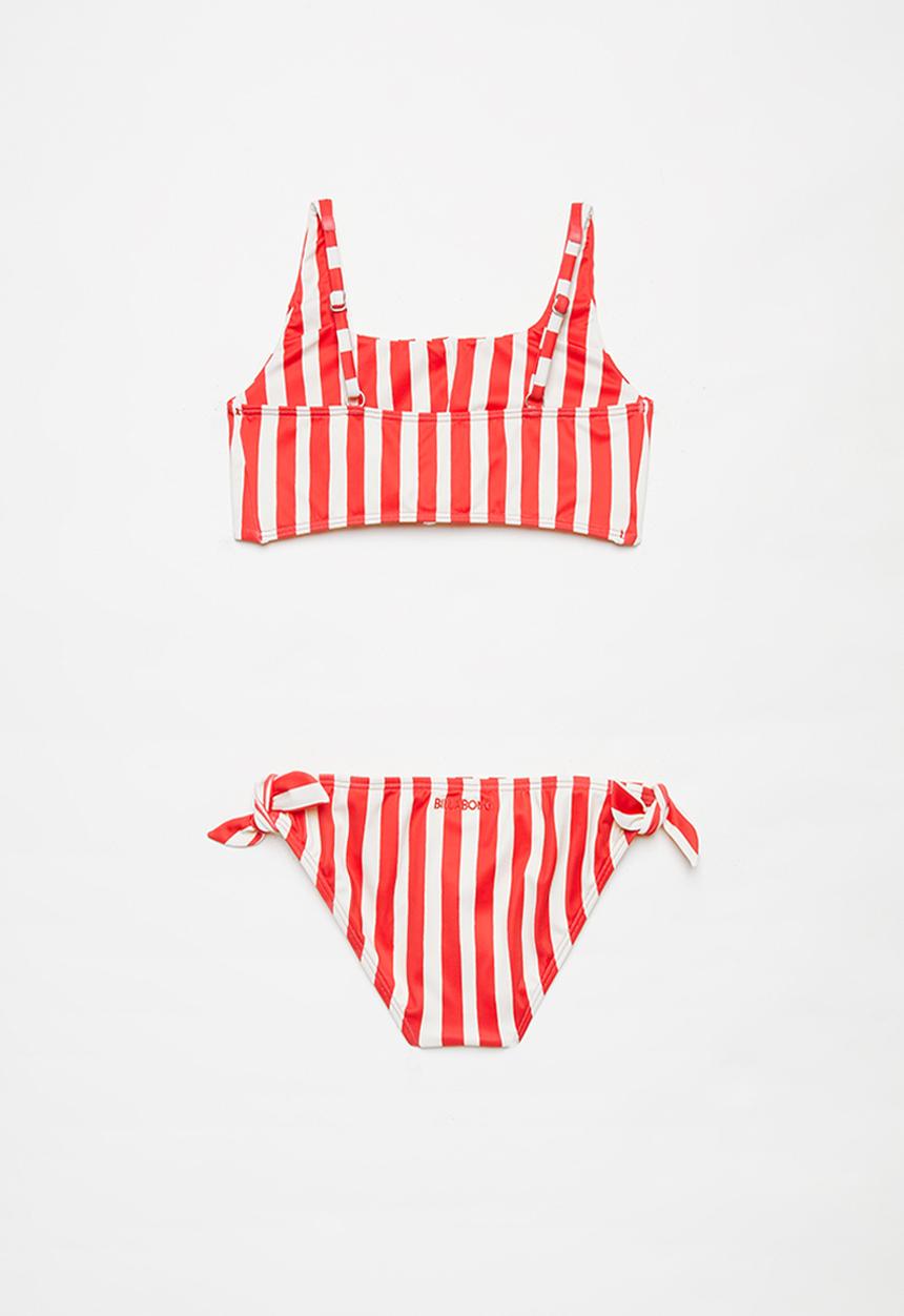 Billabong  - Free babe knotted tank bikini set - red & white