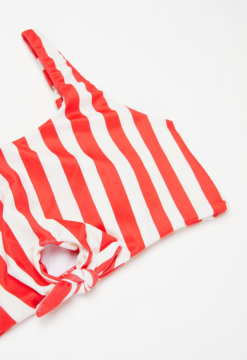 Billabong  - Free babe knotted tank bikini set - red & white