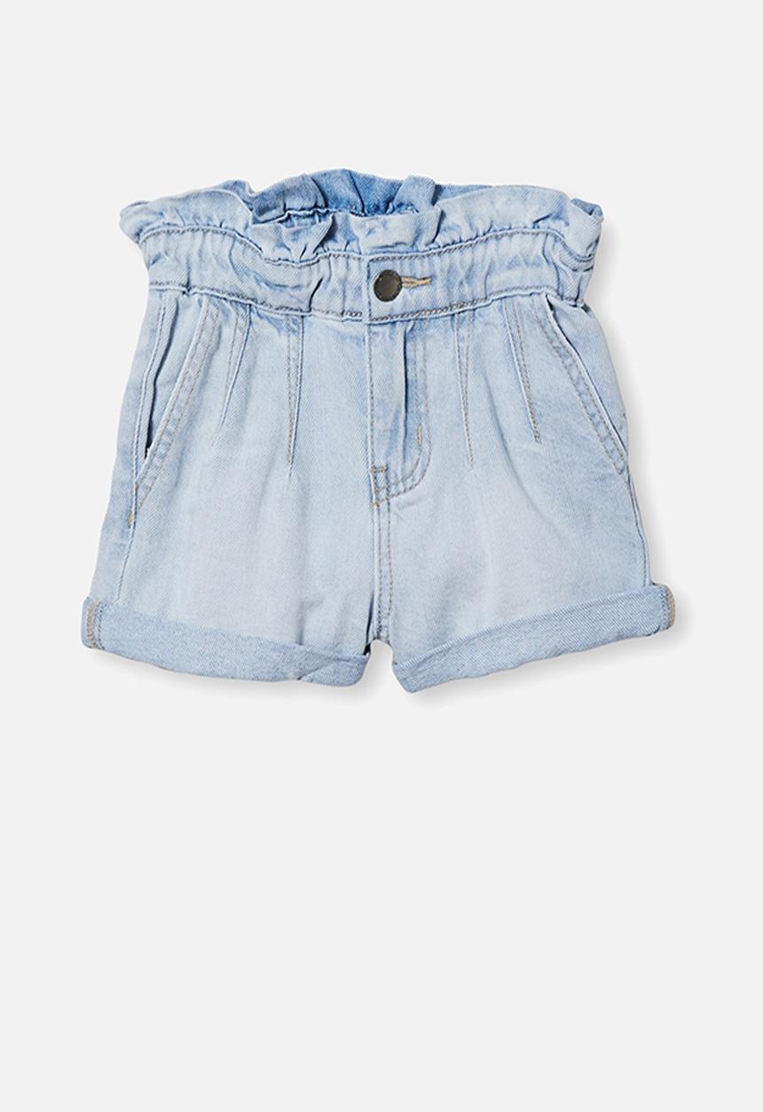 Cotton On - Peta paperbag short - bleach wash