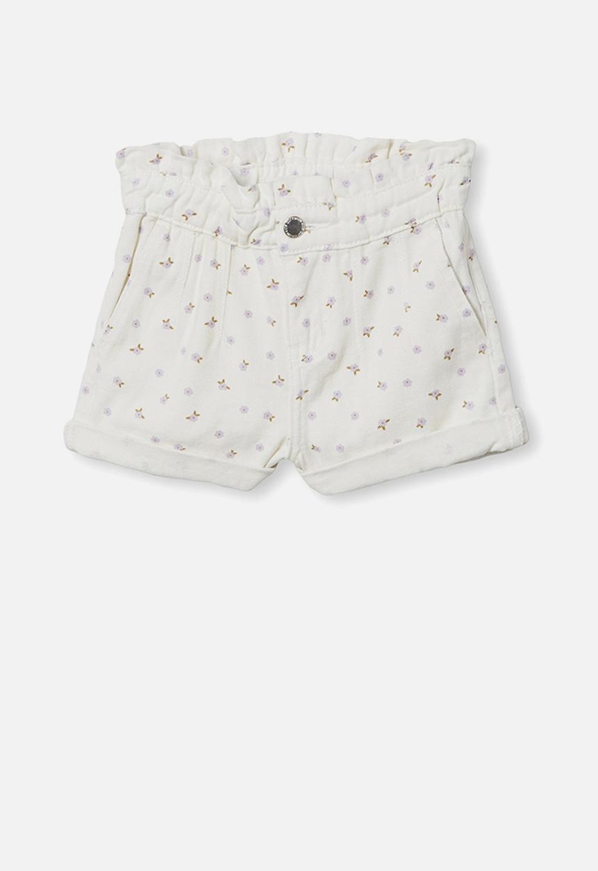 Cotton On - Peta paperbag short - vanilla ditsy floral