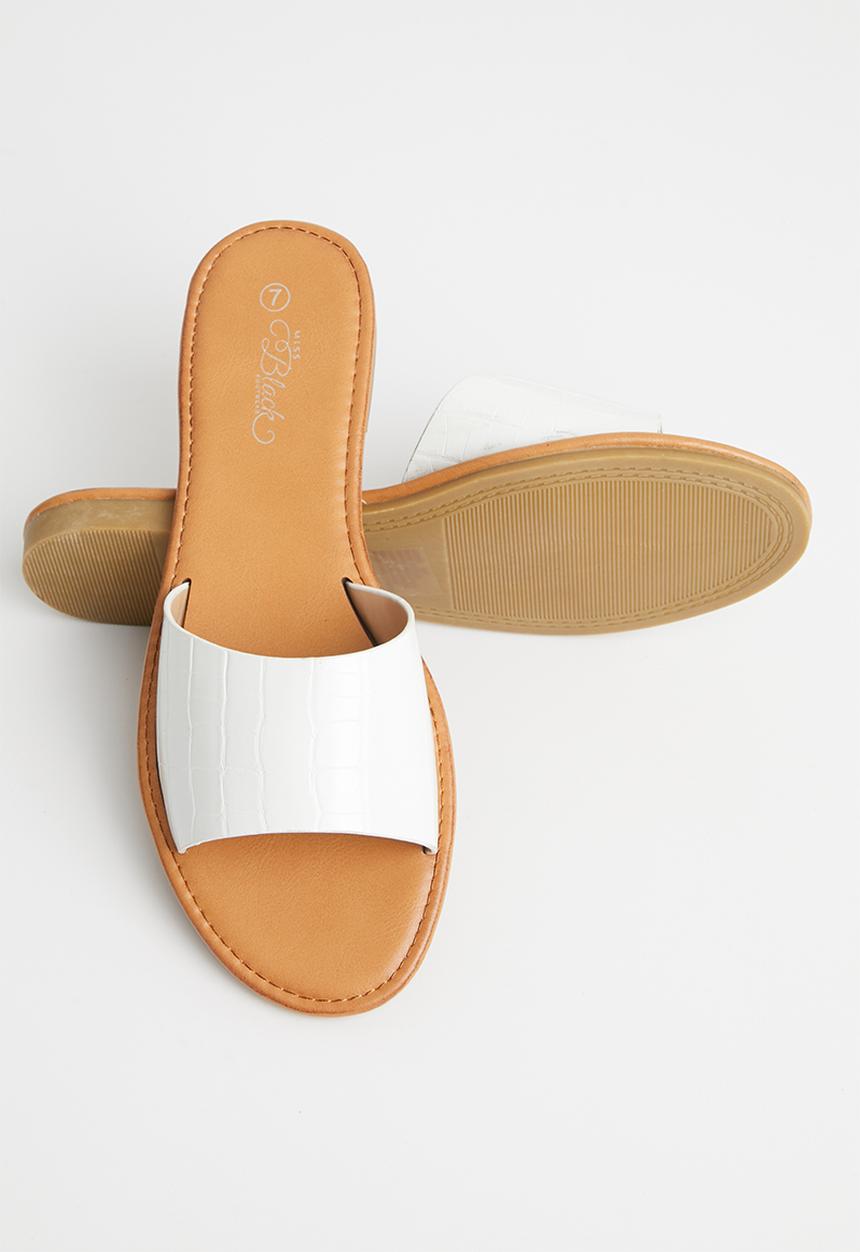 Miss Black - Lowri slide - white