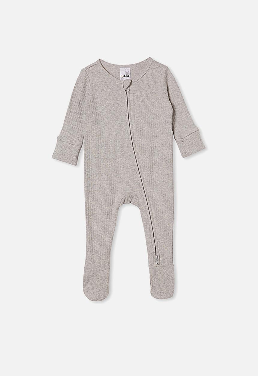 Cotton On - Organic newborn zip through romper - cloud marle