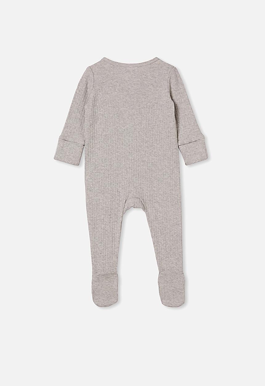 Cotton On - Organic newborn zip through romper - cloud marle