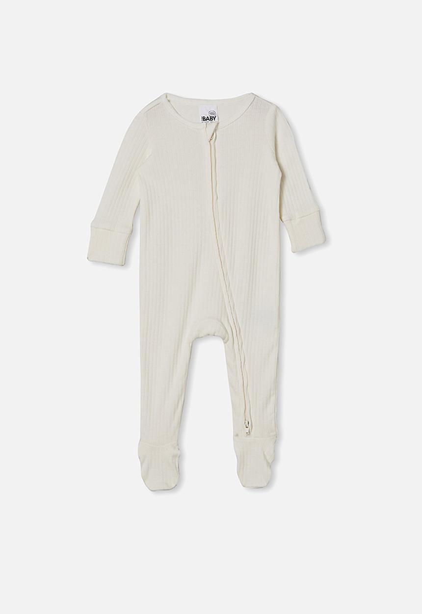 Cotton On - Organic newborn zip through romper - milk
