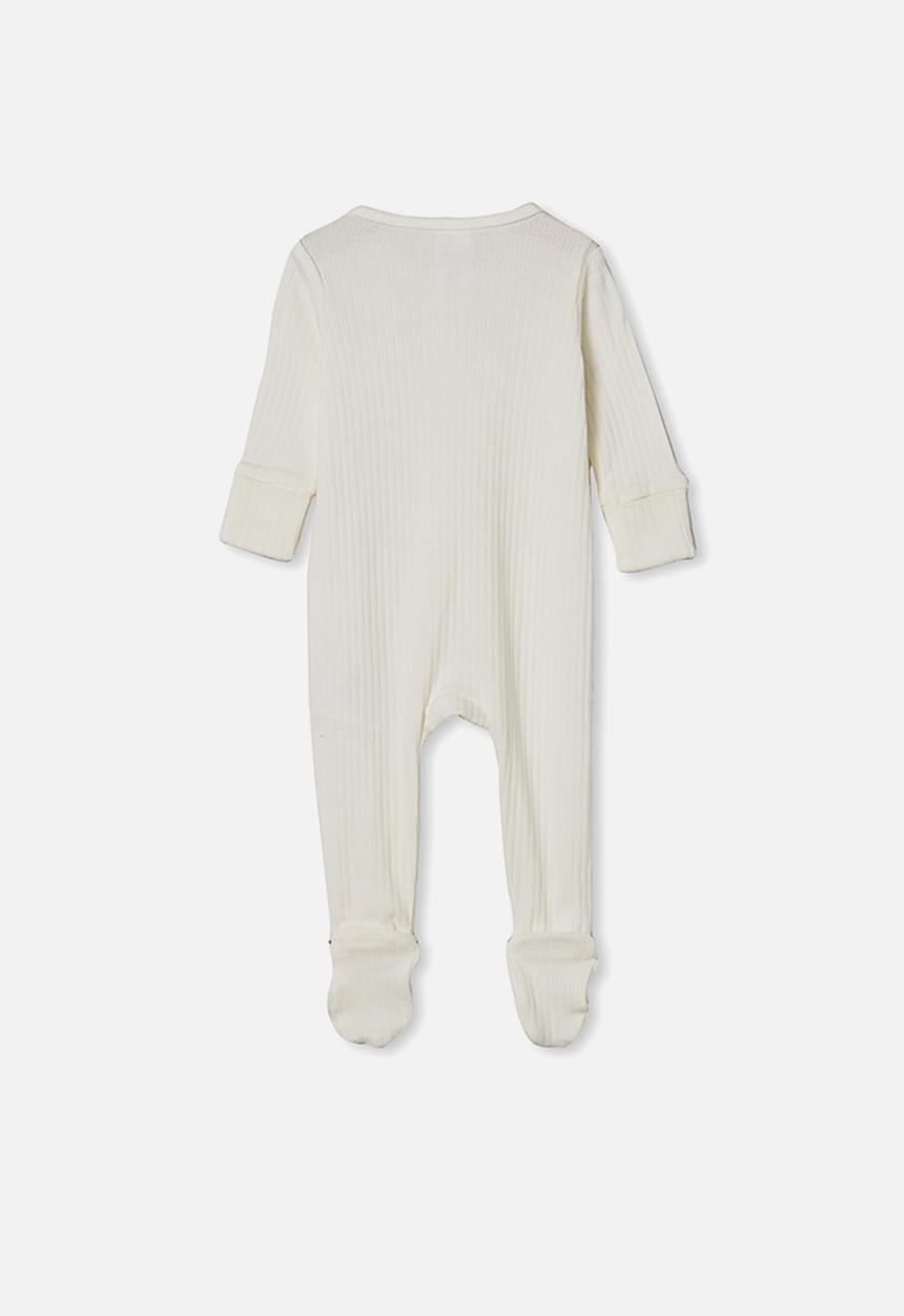 Cotton On - Organic newborn zip through romper - milk