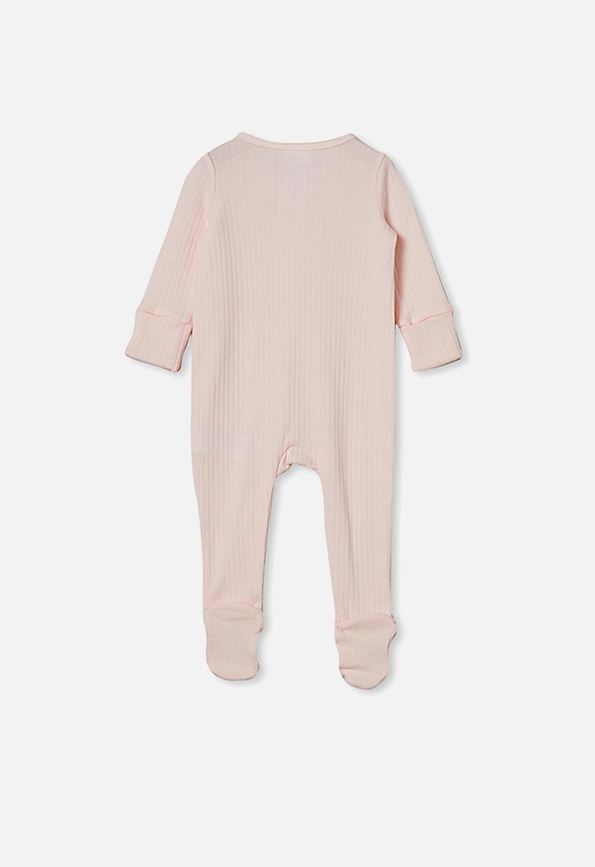 Cotton On - Organic newborn zip through romper - crystal pink