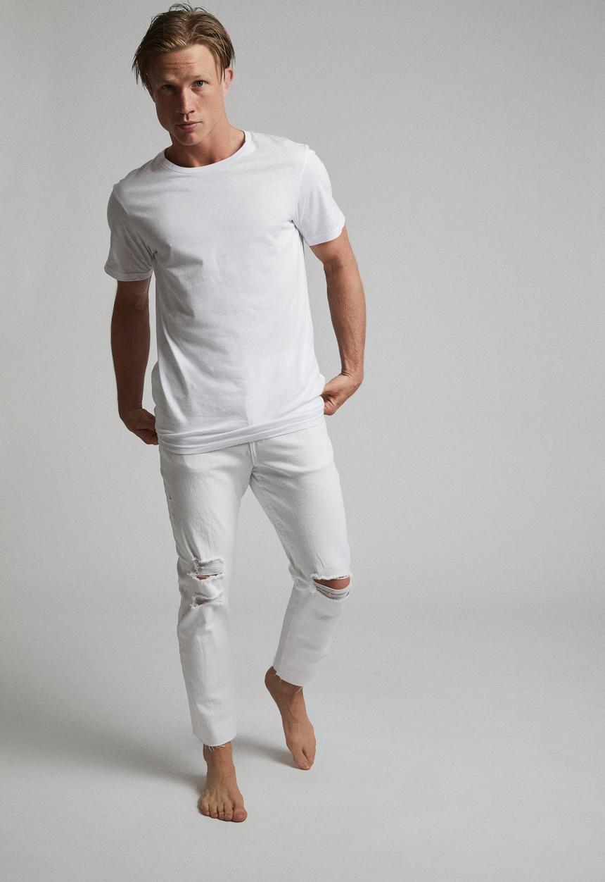 Cotton On - Raw crop jean - white blowout