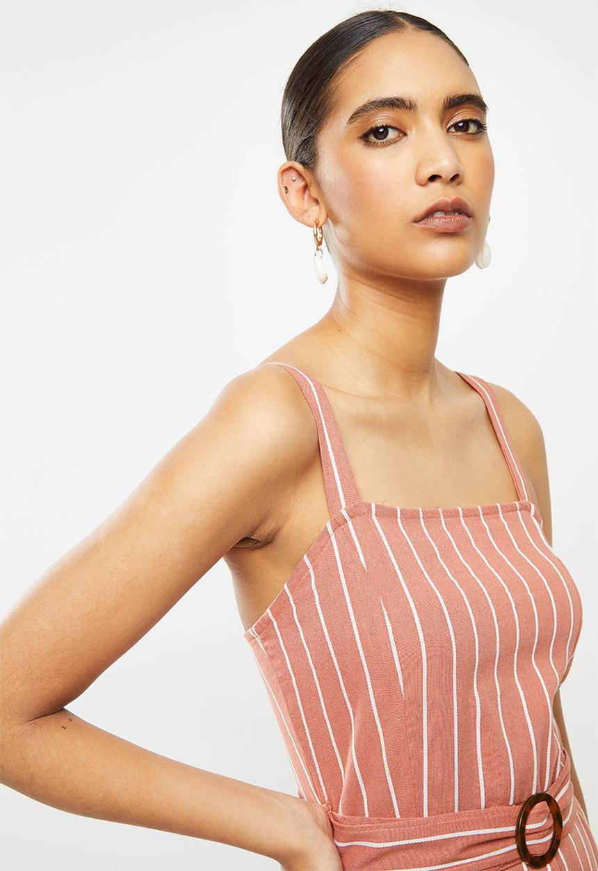 Brave Soul - Dahliah dress - rust & white
