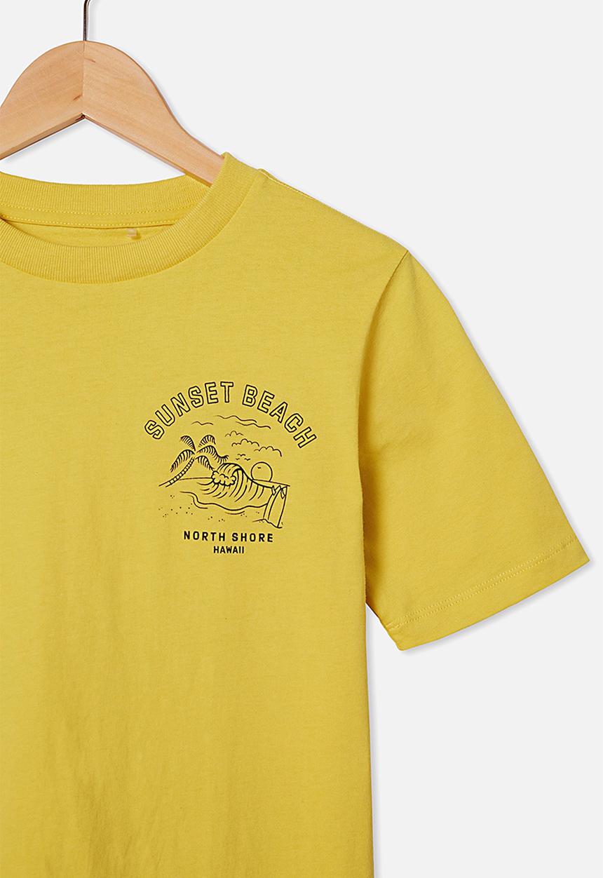 Free by Cotton On - Free boys skater short sleeve tee - sunshine yellow