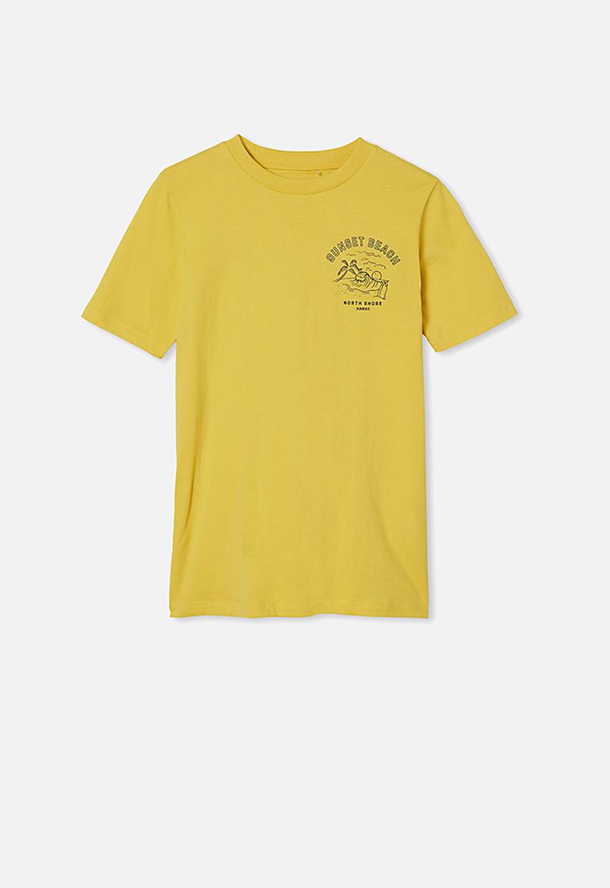 Free by Cotton On - Free boys skater short sleeve tee - sunshine yellow