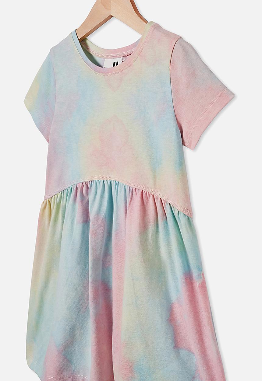 Cotton On - Freya short sleeve dress - rainbow tie dye