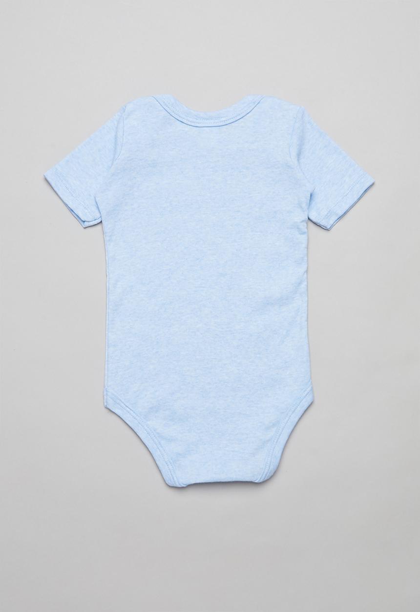 Pop Candy - 2 Pack short sleeve body vests - blue & white