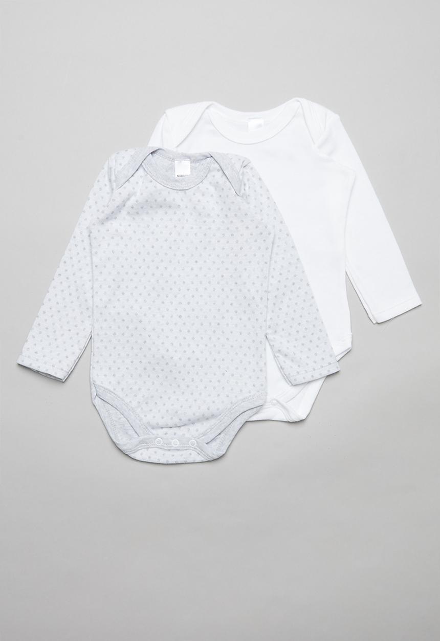 Pop Candy - 2 Pack long sleeve body vest - grey