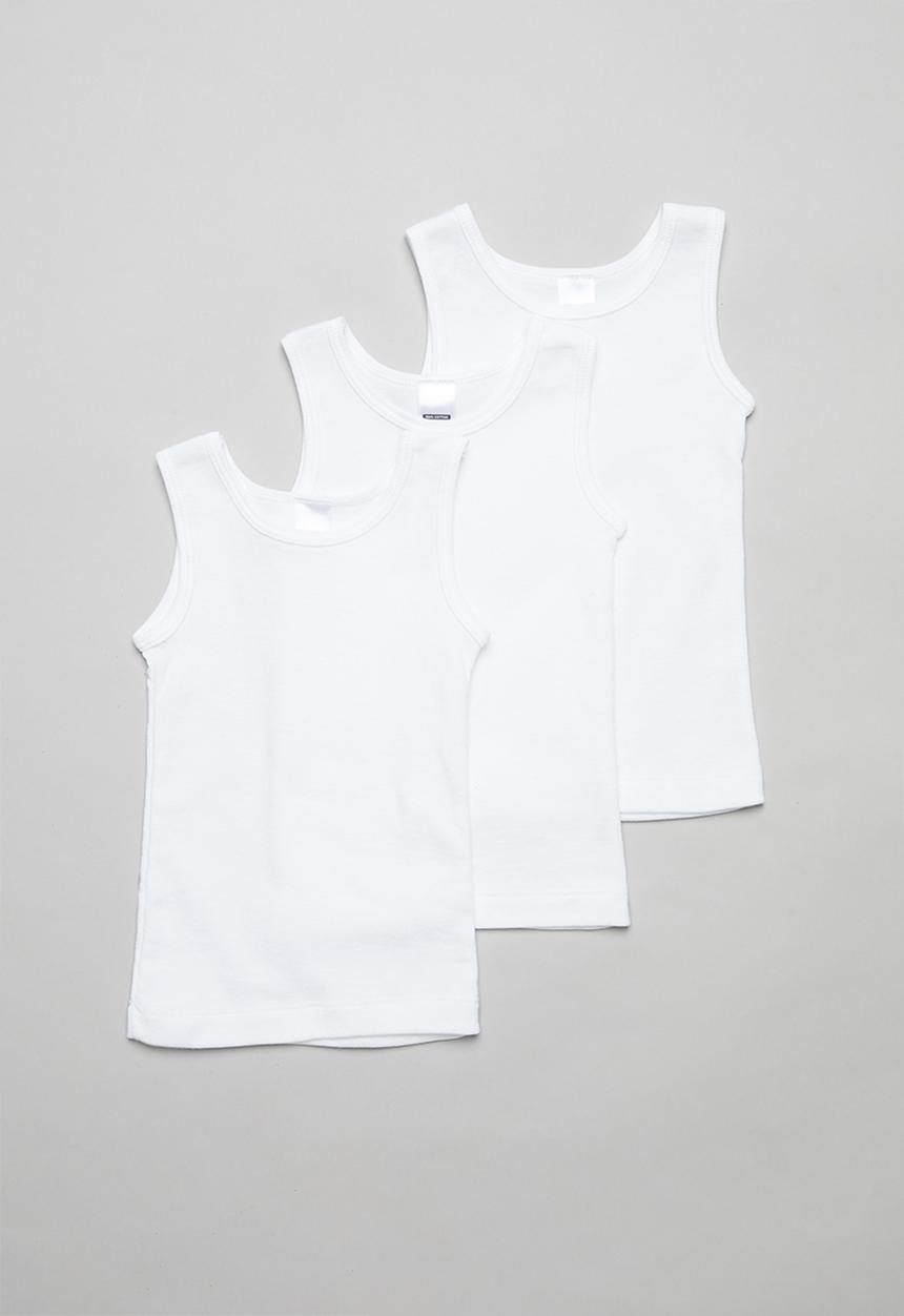 Pop Candy - 3 Pack sleeveless vests - white
