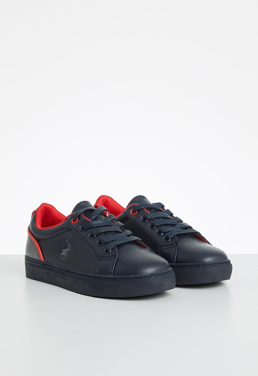 POLO - Boys George pin punch contrast sneaker - navy