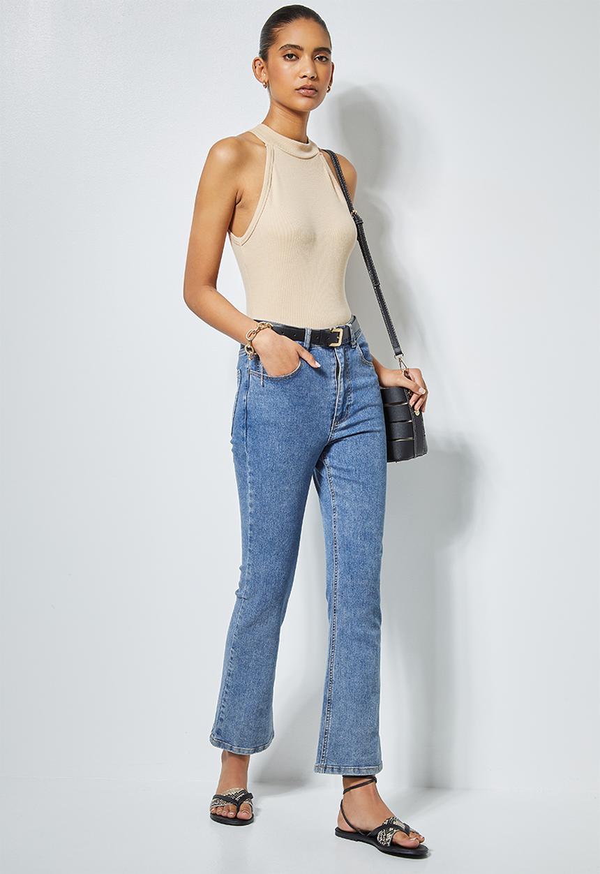 Superbalist - 2 Pack hi neck cutaway bodysuit - white & stone