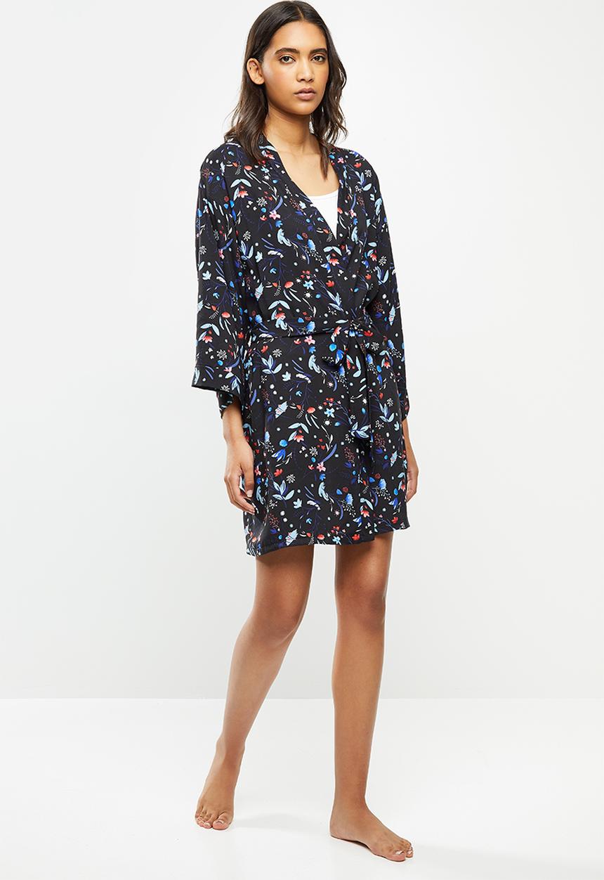 Superbalist - Short robe - black based  floral