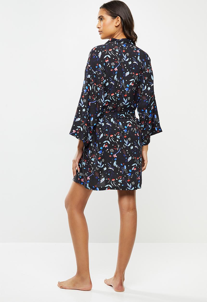 Superbalist - Short robe - black based  floral