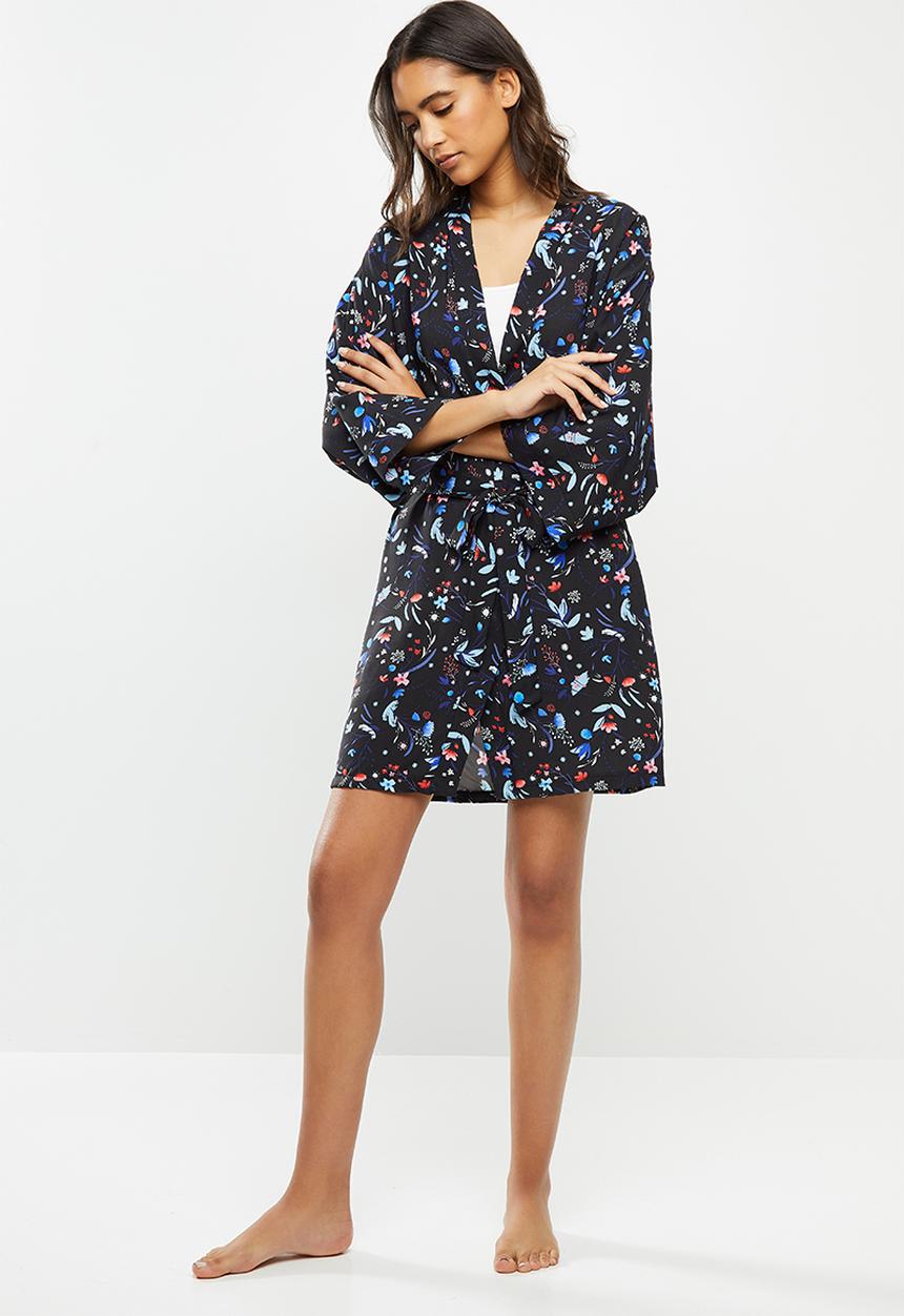 Superbalist - Short robe - black based  floral