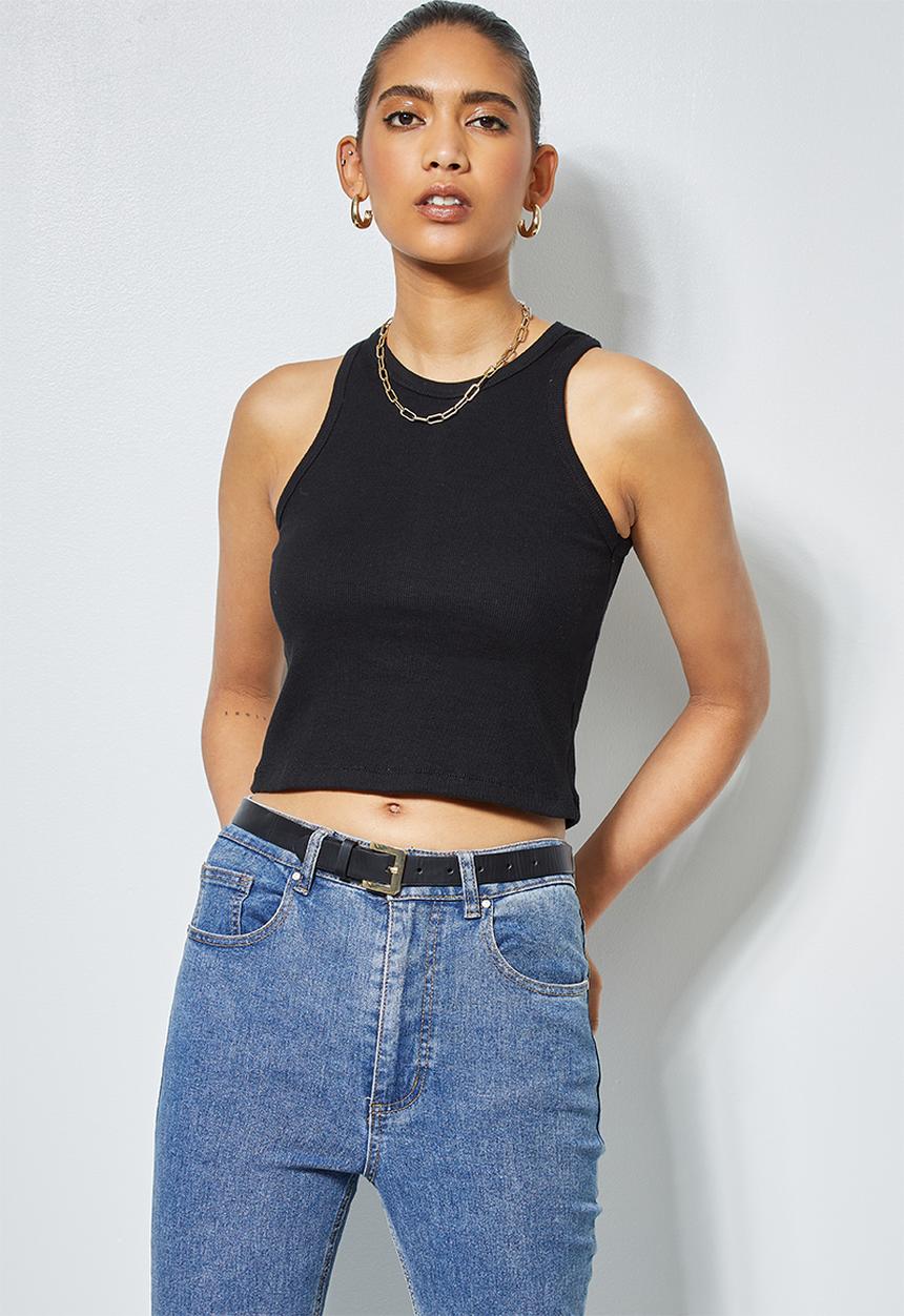 Superbalist - Single lycra rib vest - black